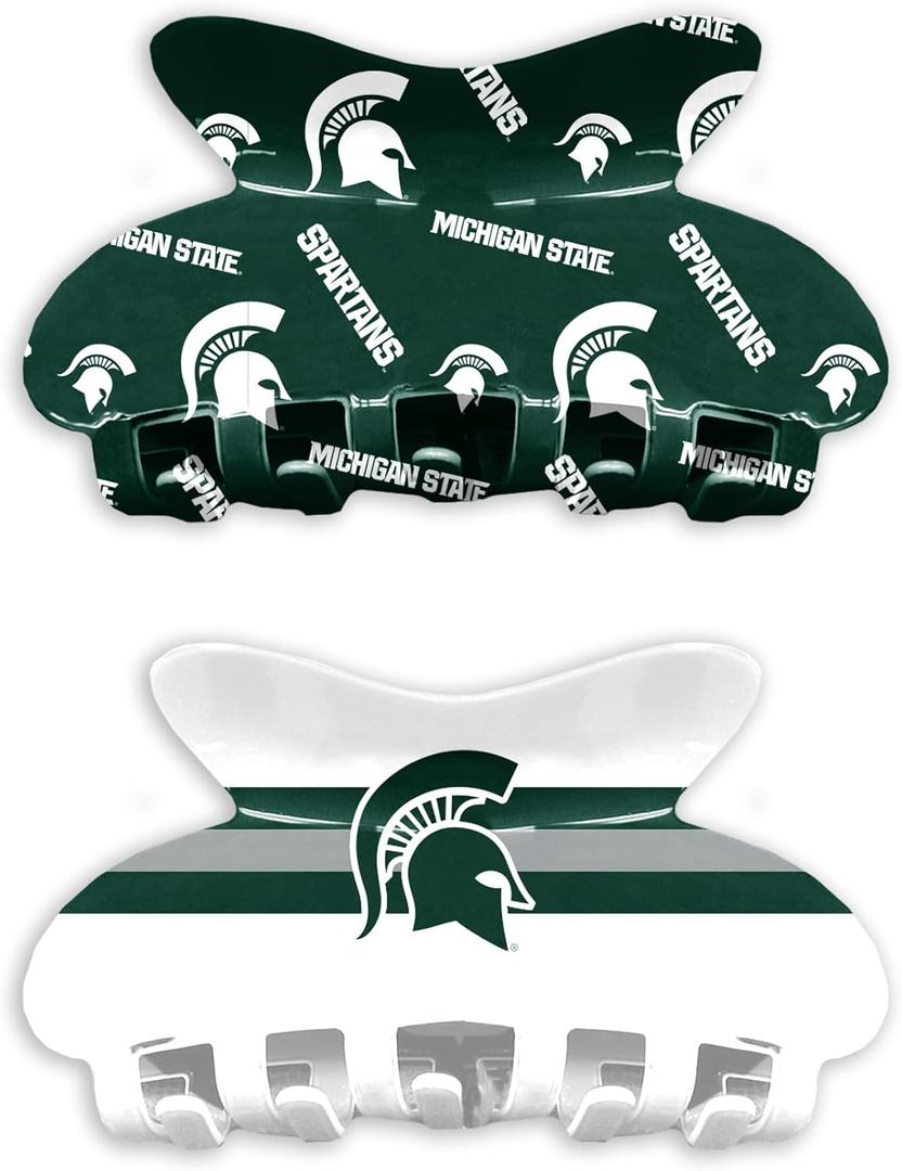 Littlearth Ncaa Team Hair Claw Set (One Size, Michigan State Spartans)