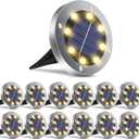 OULONGER Solar Lights Outdoor Waterproof, 12 Pack Solar Ground Lights with Large Capacity Battery, High Efficiency Solar Powered Lights for Outdoor Garden, Patio, Pathway and Yard (Warm Light)