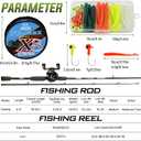 SOUGA Fishing Rod and Baitcaster Reel Combo, 6ft Medium 2-Piece Casting Rod with 6.4:1 Baitcasting Reel Combos, 100m Braided Line, EVA Handle, Jig Heads & Soft Lures for Freshwater Bass Fishing, One Size
