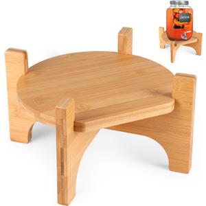 Drink Dispenser Stand, Beverage Dispenser Stand, Fit Max 8.66 Inch Diameter of Glass Drink Dispenser, Water Jugs, Water Pitcher and Containers, Natural Bamboo Wood (1 Pack)