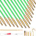 50 FT Wire Fishing Kit Fiberglass Connectable Fish Tape Wire Puller Cable Pulling Pull Push Kit With Hook In Transparent Tube, Green
