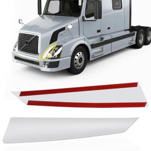 Unitedlu Quality ABS Plastic with Chrome Finished Headlight Hood Trim Left Side Compatible with VNL 2004-2014 Old Gen