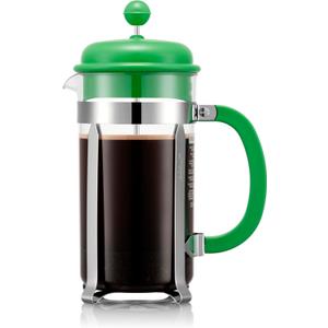 Bodum 34oz Caffettiera French Press Coffee Maker with Reusable Stainless Steel Filter, BPA-Free Plastic Carafe, Apple Green