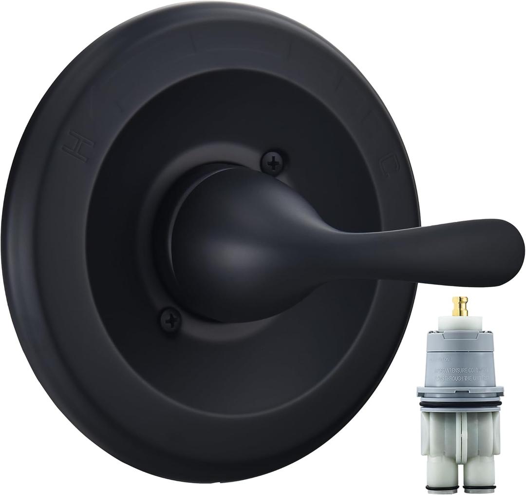 Replacement for Delta Classic 13 Series Single-Function Trim Kit, T13020-BL Matte Black Shower Handle, Fit Delta Shower Valve R10000 Series (Cartridge Included)