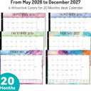 Forvencer Desk Calendar 2026-2027, 20 Months Calendar Runs from May 2026 to December 2027, 22" x 17" Large 2026 Desk Calendar Monthly Planner with Plastic Cover for Home School Office, Blue