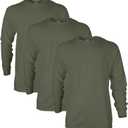 Gildan Adult Ultra Cotton Long Sleeve T-Shirt, Style G2400, Multipack (Green, L)