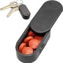 Standard Keychain Pill Holder - Magnetic Pill Case for 3-5 Daily Tablets, Small Pill Box for Travel, Thin Pill Container for Purse or Pocket, Durable (Midnight)