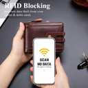 Genuine Leather Men's Wallet with Zipper Vintage RFID Blocking Large Capacity Wallet for Men with 11 Credit Card Slots and 1 ID Window (Black)