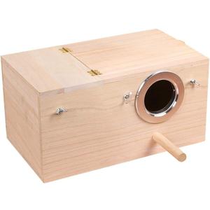 YJJKJ Wood Parakeet Nest Box Pet Bird House Parrot Breeding Mating Box Bird Cage Box for Lovebirds Cockatiel Parrotlets Budgerigar Parakeet (XL)