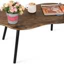 Small Coffee Table Cloud Shape Coffee Table Industrial Coffee Tables Wood Irregular Center Floor Tables Mid Century Style Decorative Furniture for Living Room Small Spaces Office