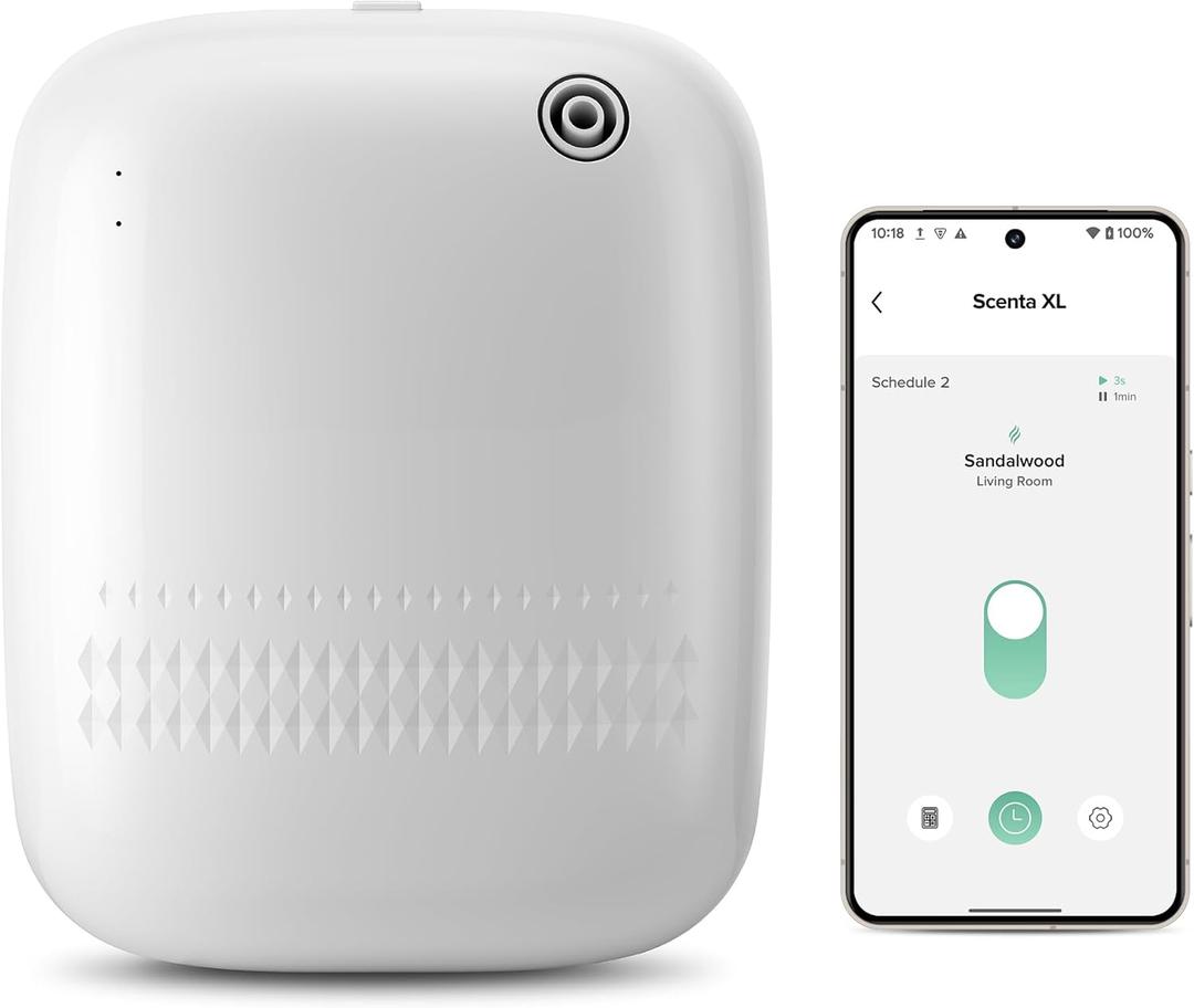 Airversa Waterless Essential Oil Diffuser for Home and Commercial Use, Up to 2000 sq ft 400 mL Capacity, Aromatherapy Scent Diffuser for Large Rooms, Smart Scent Air Machine, ANW-White