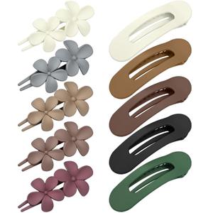 2 x 10 Pcs Flat Hair Clips, Lay Flat Claw Clips for Women Thick Thin Curly Straight Fine Hair, Matte Non-slip Big Hairclips for Daily Use Decotations, Strong Hold & Comfortable All Day, L 4.3In