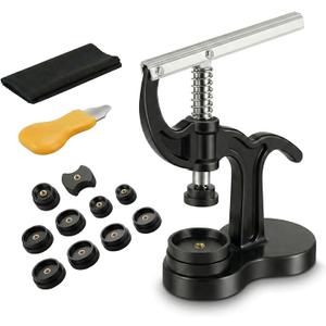 Watch Press Tool, Watch Back Press Closer with 18mm-50mm Fitting Dies, with Watch Case Open Pry Case Closer for Battery Replacement Watch Repairing