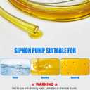 Fuel Transfer Pump, Gas Siphon Pump for Gasoline, Manual Hand Gasoline Transfer Pump for Fuel, Oil, Diesel, Water, Liquid, Fluid with 10 Ft PVC Siphon Hose, Brass, Pinch Clips and Gloves15mm