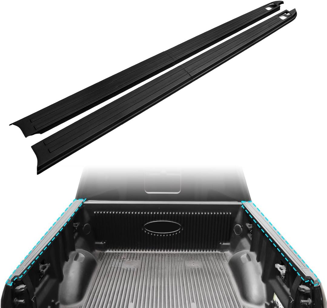 Bed Rail Caps for Ford F150 2015-2020 with 5.5ft Bed Left & Right Side Truck Bed Rail Molding Cap Protector W/Stake Holes,Black Tailgate Cover for Ford F150 2015-2020 Accessories,2PCS