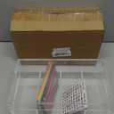 Index Card Holder Clear Acrylic Card Organizer for Desk File Note Holders, 4 Divider Holds 600 Cards(3 x 5 Inch)