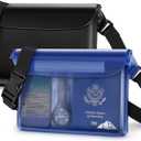 HEETA Waterproof Fanny Pack, Waterproof Pouch Dry Bag 2/3/4 Pack for Phone Passport Purse, Adjustable Waist Strap for Swimming Kayaking Boating Paddle Board Accessories Cruise Beach Camping Essentials (Black & Blue)