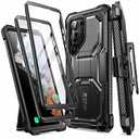 i-Blason for Samsung Galaxy S23 Ultra Case with Stand, [2 Front Frames] [Built-in Screen Protector] [Belt Clip Holster], Military-Grade Shockproof Rugged Phone Case for Samsung Galaxy S23 Ultra, Black