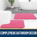 OLANLY Bathroom Rugs 30x20, Extra Soft Absorbent Chenille Bath Rugs, Rubber Backing Quick Dry, Machine Washable Bath Mats for Bathroom Floor, Tub and Shower, Home Decor Accessories, Hot Pink