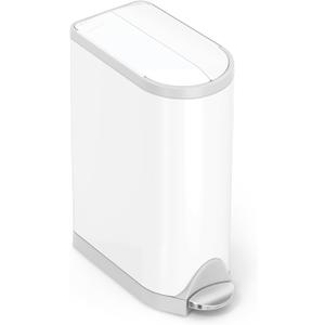 simplehuman Diaper Can with Odorsorb System (Odorsorb Pods and Odorsorb Liners), 18 Liter/ 4.8 Gallon, White Stainless Steel