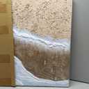 Trogonup Large Coastal Canvas Wall Art for Living Room 24x48 Inch Hand Painted White Ocean Textured Seascape Oil Painting Beach Artwork for Bedroom Office Home Decor Ready to Hang