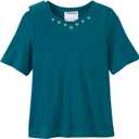 Womens Open-Back Adaptive Diamond T-Shirt (XX-Large, Caribbean Blue)