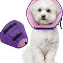 Dog Cone Collar After Surgery, Adjustable Soft Recovery Cone for Small Dogs to Stop Licking, Light-Weight Comfortable Elizabethan Collar for Dogs Anti-Bite Lick Protective Wound (S(Neck Girth:9.45"-11.81"), Purple)