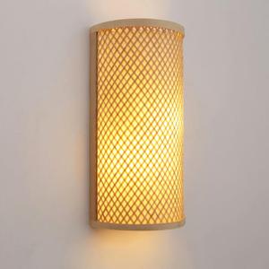 Rustic Bamboo Wall Sconces, Boho Wall Lamp, Cute Rattan Wall Light Fixture, Little Wall Mounted Light for Bedroom Hallway Stairway