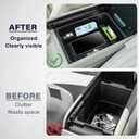 Center Console Organizer Tray Compatible with 2024 2025 2026 Hyundai Santa Fe Interior Storage Box Insert Secondary Accessories (Armrest Storage Tray)