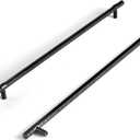 Goo-Ki 12.6'' (320 MM) Hole Centers Matte Black T Bar Cabinet Pulls-Affordable Luxury Zinc Alloy Cabinet Handles with Knurled/for Dresser and Cupboard, 6 Pack