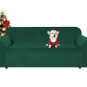 H.VERSAILTEX Stretch Velvet Sofa Covers for 3 Cushion Couch Covers Furniture Protector Soft with Non Slip Elastic Bottom, Crafted from Thick Comfy Rich Velour (Large Sofa 90"-97", Green)