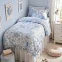 Madison Park Essentials Blue Floral Comforter Set with Sheets Twin XL,5pc