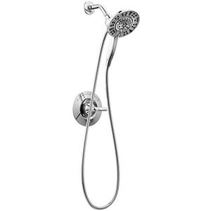 Delta Arvo 14 Series Chrome Shower Faucet Set with In2ition 2-in-1 Dual Shower Head with HandHeld Spray Combo, Valve Trim Kit, Chrome 142840-I (Valve Included)