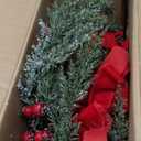 SHACOS 4 Pcs 10" Christmas Mini Cabinet Wreaths with Bells for Kitchen, Xmas Small Cabinet Wreaths with Red Berries Ribbon Bow Artificial Wreath for Front Door Window Christmas Party Decor (Green and Red)