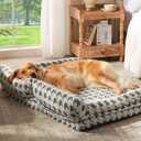 FURTIME Orthopedic Dog Beds Large Sized Dog, XL Washable Memory Foam Pet Couch Bed with Removable Washable Cover, Non-Slip Bottom with Bolster Sides, Grey