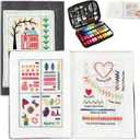DIY Embroidery Stitch Book Kit,106 Patterns with Include Complete Toolkit and Instructional Tutorial, Embroidery Stitch Book for Beginners and Embroidery Enthusiast