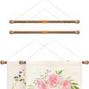 35" Wooden Banner Pole - Wall Flag Hanger with 2-Piece Construction - Suitable for House Sports Dynasty Company Flags up to 30" width and sleeve over 1" (Pack of 2)