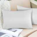 Pure White Outdoor Waterproof Lumbar Throw Pillow Covers Set of 2 Solid Color Decorative Outdoor Pillows Cushion Case 20x12 Inch Patio Pillow Cover for Couch Sofa Bed Garden