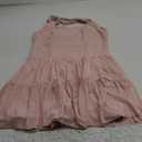 B2prity Women Cutout One Piece Skirt Swimsuit V Neck Tie Back Swimdress Tummy Control Bathing Suit(Stripe,Pink) M/L