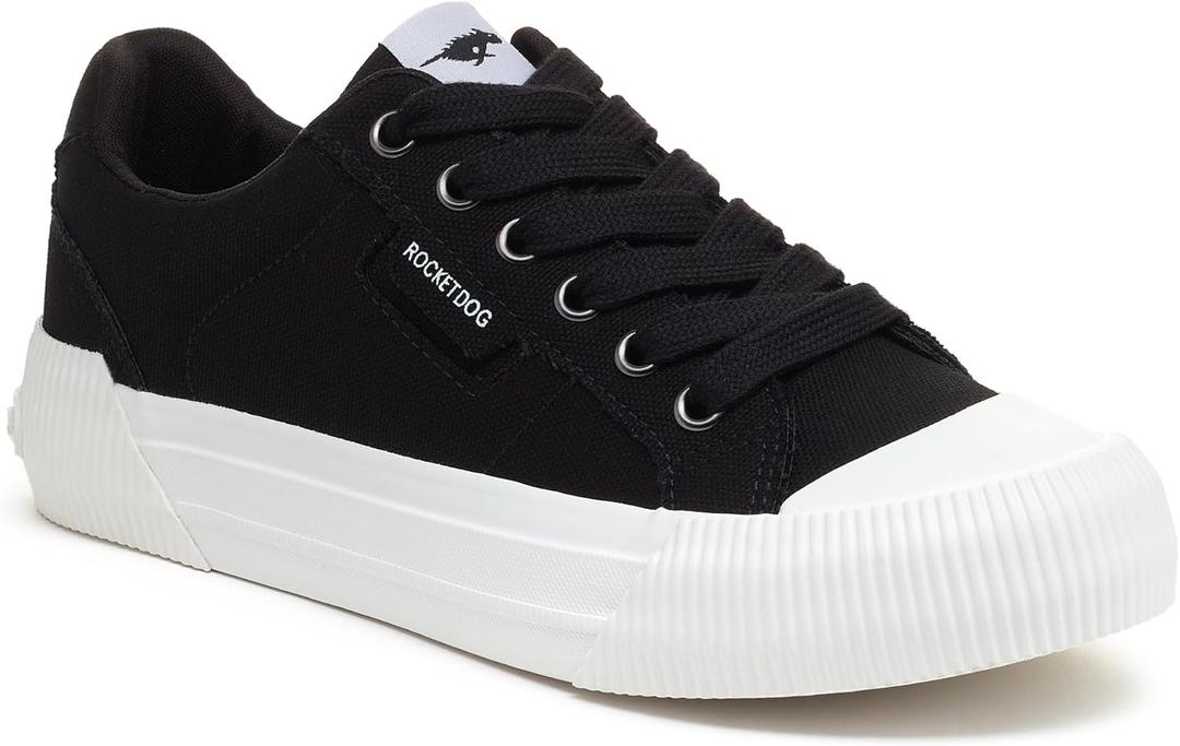 Rocket Dog Women's Cheery Comfort Plush Foam Sneaker (6.5, Black)