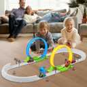 360-degree Thrilling Loop Track Includes Two Loops and Three 1:64 Scale Toy Cars for Easy Storage. It's Perfect for Boys Aged 3-7 and Makes a for Birthdays, Halloween, Christmas