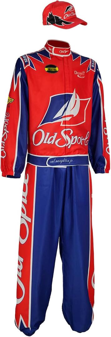 Mens Ricky Bobby Costume Talladega Nights Cosplay Racing Full Outfits Set, Small 