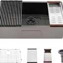 32 Inch Black Undermount Sink -Bokaiya 32x19 Undermount Kitchen Sink Deep Stainless Steel 18 Gauge Single Bowl Black Kitchen Sinks with Colander