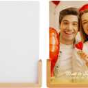 PYD Life 2 Pack Sublimation Night Lights Blanks LED Glass Photo Frames Panels White 6" x 8" with Warm Light,with Wood Stand for Custom Photos Designs, DIY Gifts for Couples, Family, Kids