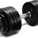 Yes4All 52.5 LB Adjustable Dumbbell, Cast Iron Weights for Home Gym with Bars, Plates, Collars, Hand Weight Single
