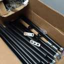 Extra Long Curtain Rods for Windows 120 to 240 Inches, Adjustable 1 Inch Black Curtain Rod for Outdoor Indoor, Modern Heavy Duty Drapery Rod, Room Divider 200 Inch Rods, All Metal, Easy Install