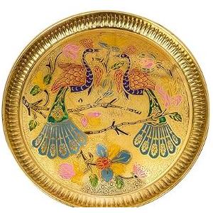 Swastik Christmas Plate Aluminium Gold Color