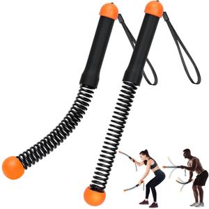 TRELC Upgrade Weighted Ropeless Battle Ropes, 2PCS Cordless Battle Rope for Home Gym, HIIT, Strength, Quiet Portable Training Rope, Workout Ropes Versatile Fitness Equipment(Black&Orange)