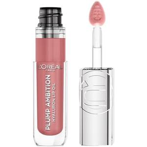 L'Oreal Paris Plump Ambition Hyaluron Lip Oil, 24 HR Lip Gloss with Hyaluronic Acid, Volumizing Formula with Glass-Like Shine, Worth It 601, 0.16 Fl Oz
