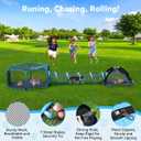 Outdoor Cat Enclosures for Cats Indoor, Patio Portable Mesh Cat Tent, Tunnel, Playhouse with Free Carry Bag & Metal Rod for Multiple Cats and Small Animals, Includes Playpen+Tent+Pet Tunnel